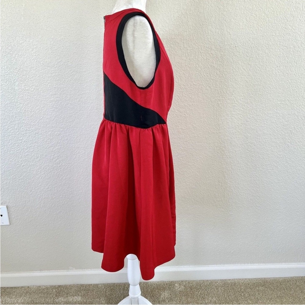 Prabal Gurung for Target Red Sleeveless Dress Black Accents Size 14 - Picture 6 of 16
